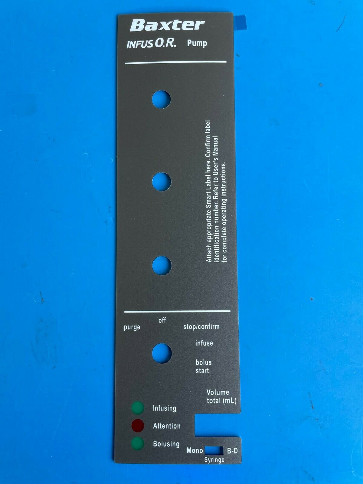 Baxter InfusOR front overlay label – Medical Source Group