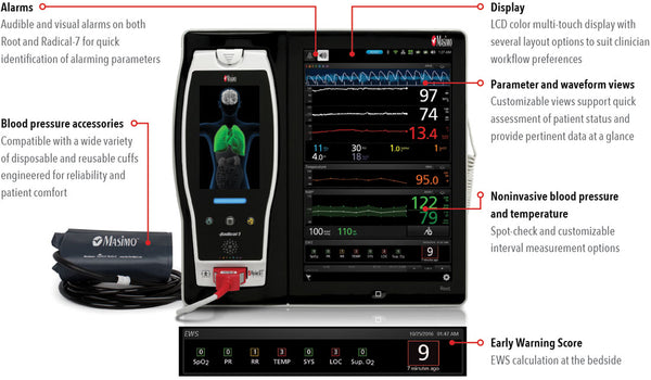 Masimo ROOT monitor with Masimo SpO2, NiBP, Temp – Medical Source Group